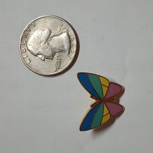 Vintage enamel butterfly pin